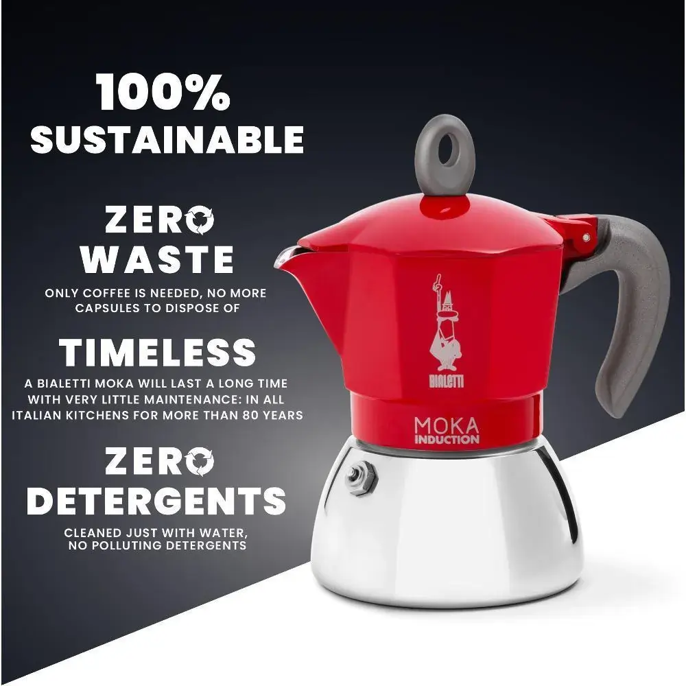 Kawiarka Bialetti New Moka Induction 4tz Czerwona - Image 3