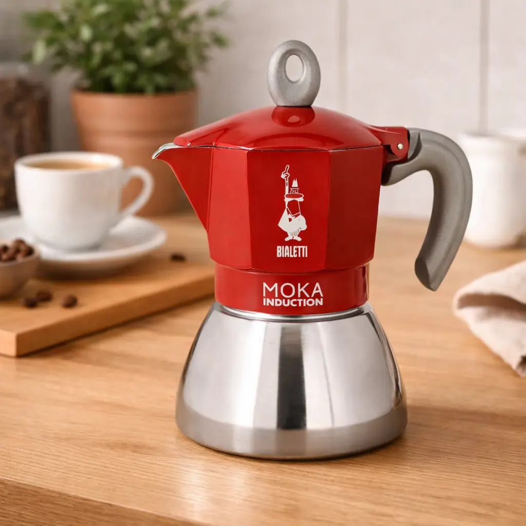 Kawiarka Bialetti New Moka Induction 4tz Czerwona - Image 5