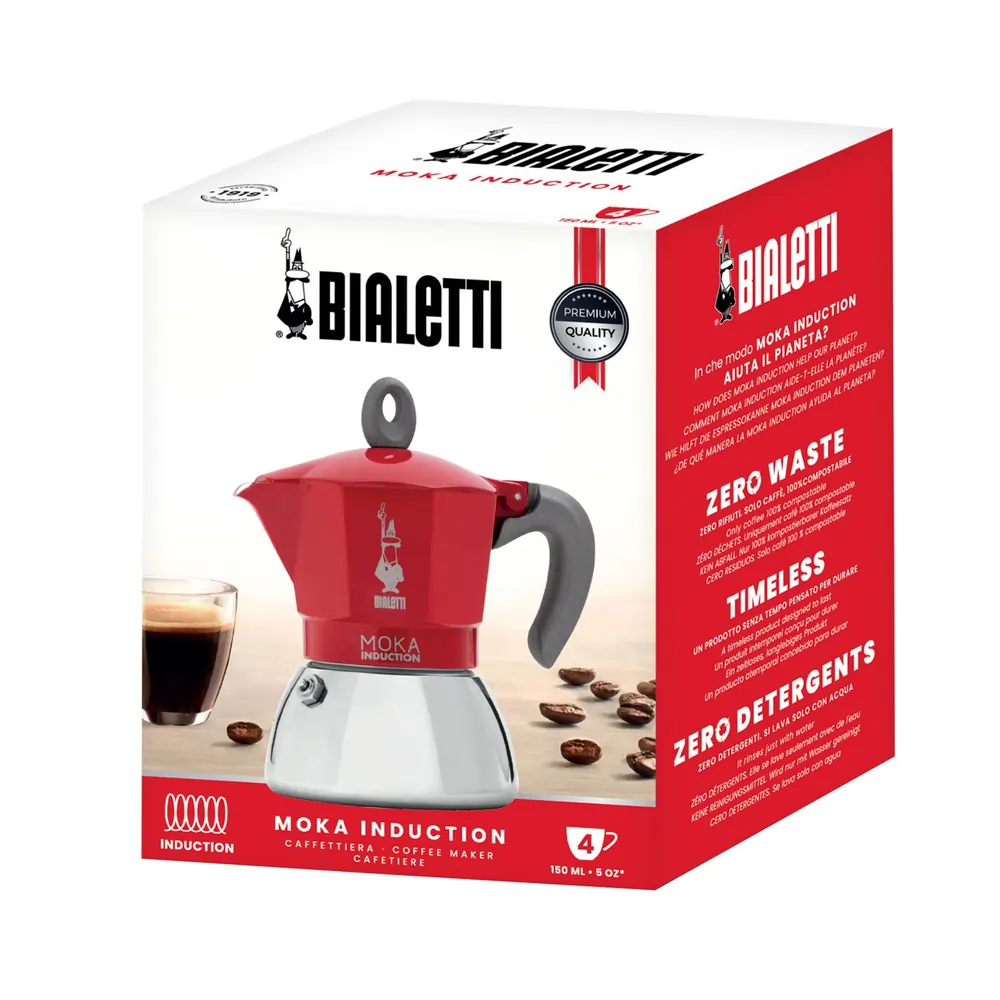 Kawiarka Bialetti New Moka Induction 4tz Czerwona - Image 6