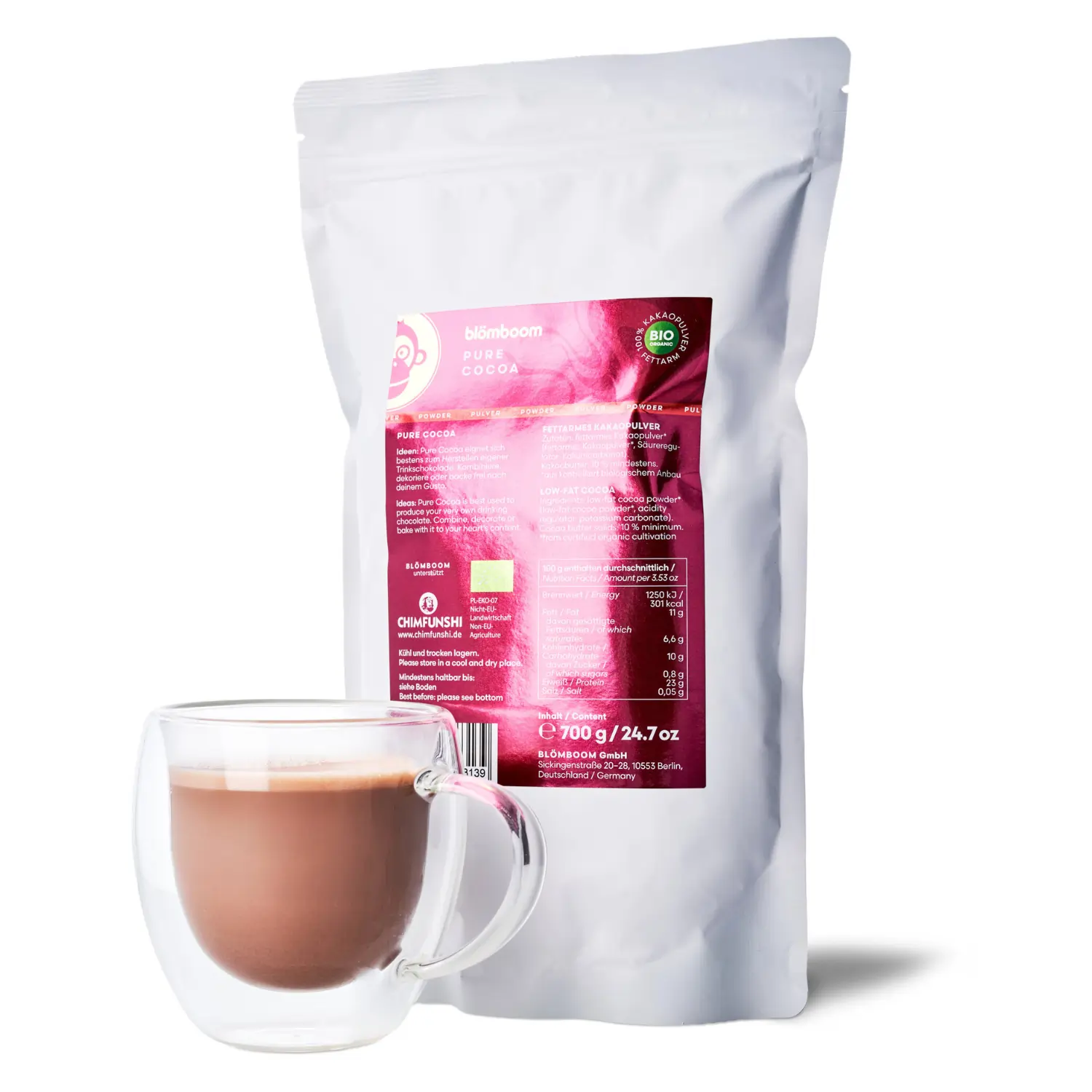 Kakao organiczne w proszku Blömboom Pure Cacao 700g - Image 4